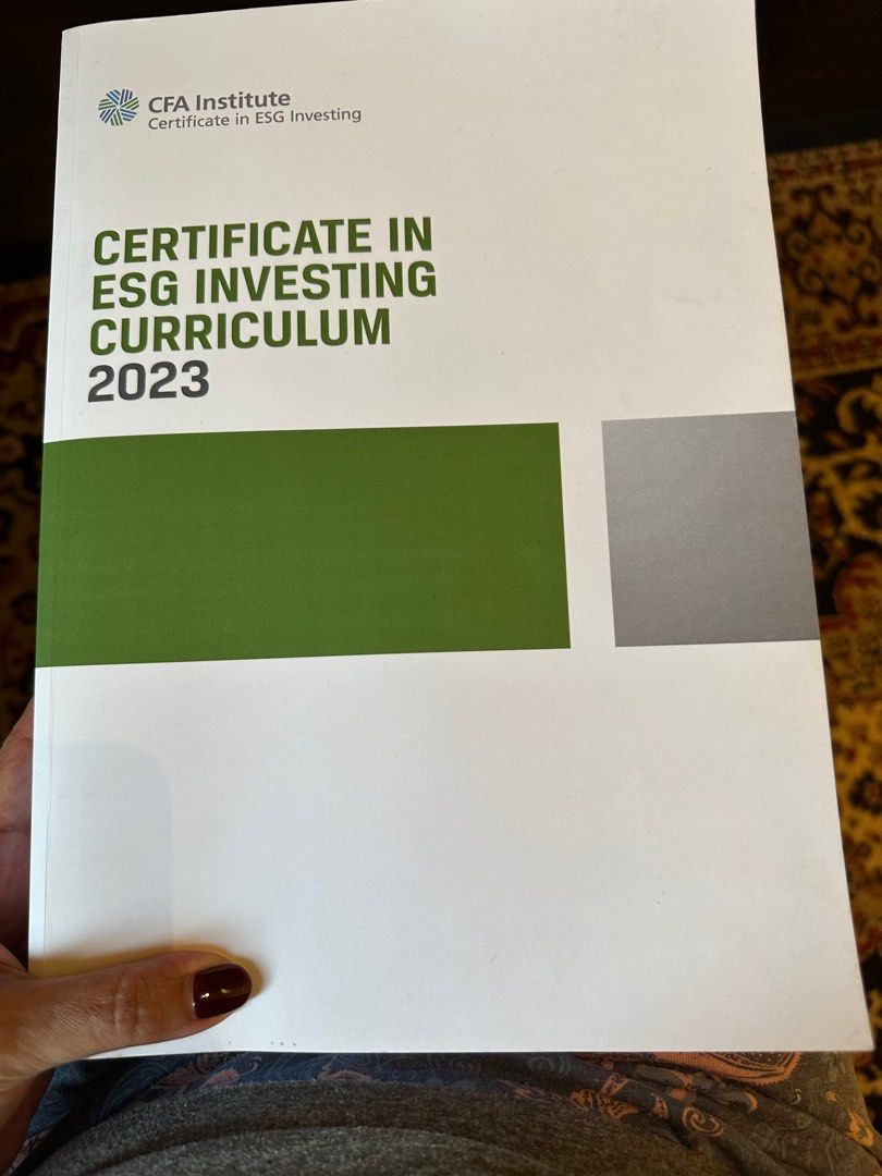 CFA Certificate ESG latest 2023 curriculum Hobbies Toys Books