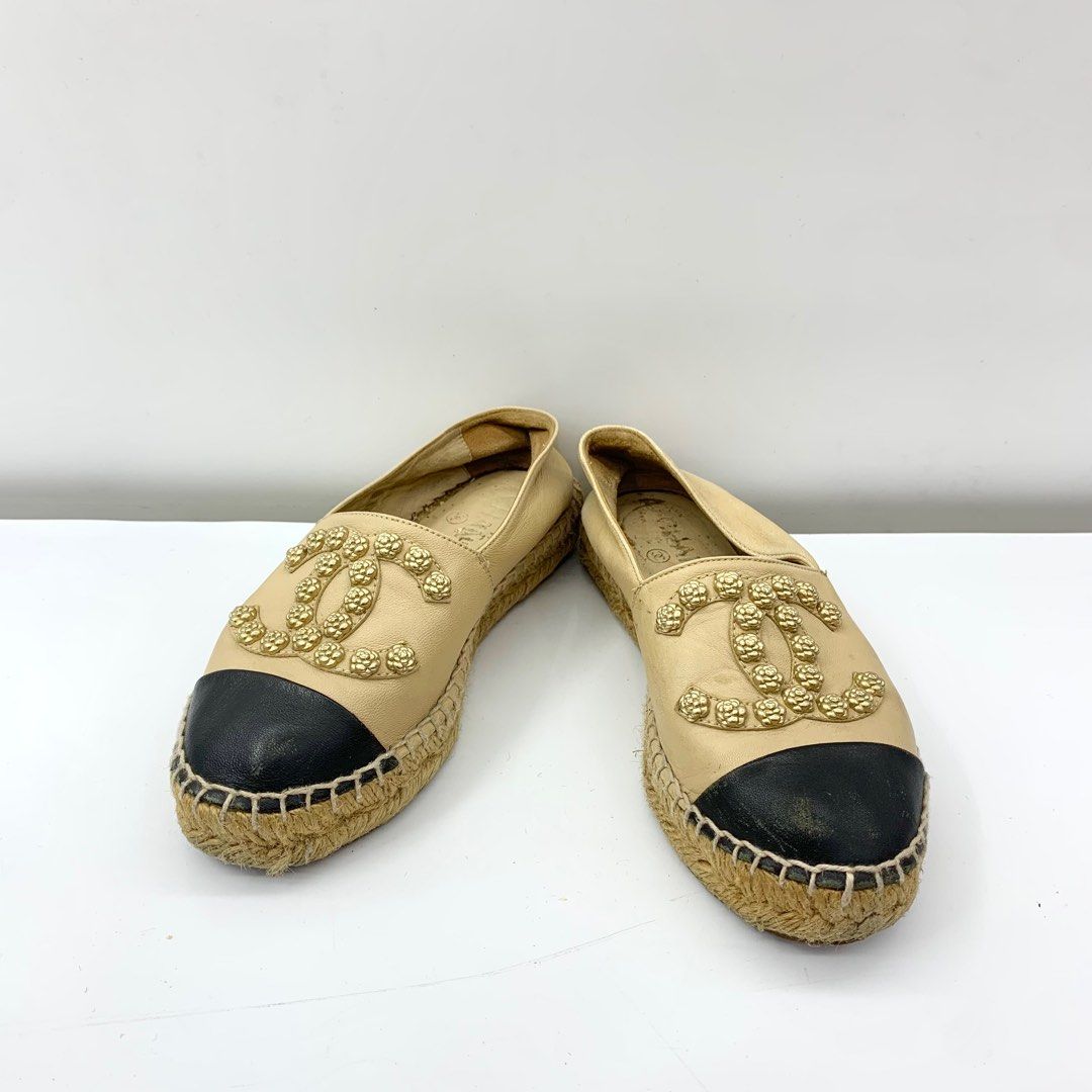CHANEL Espadrille G29762 Flat shoes Slipon Suede Black Size 36  eBay