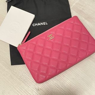 Chanel 桃紅色一字鍊ocase