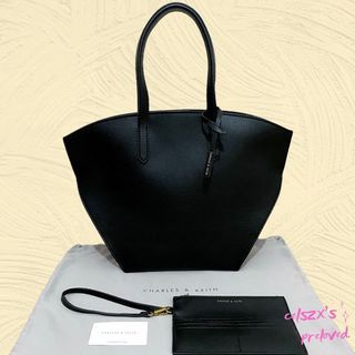 Charles & Keith Geometric Tote Bag Black