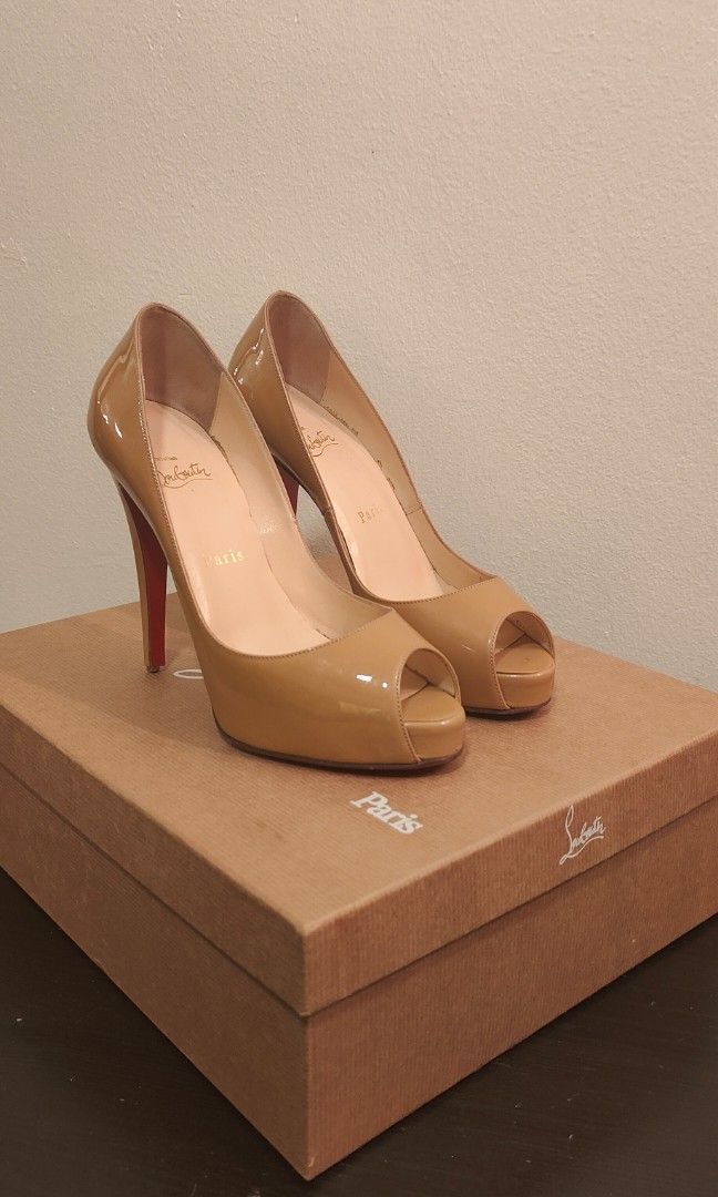 Christian louboutin lady outlet peep 15 patent calf