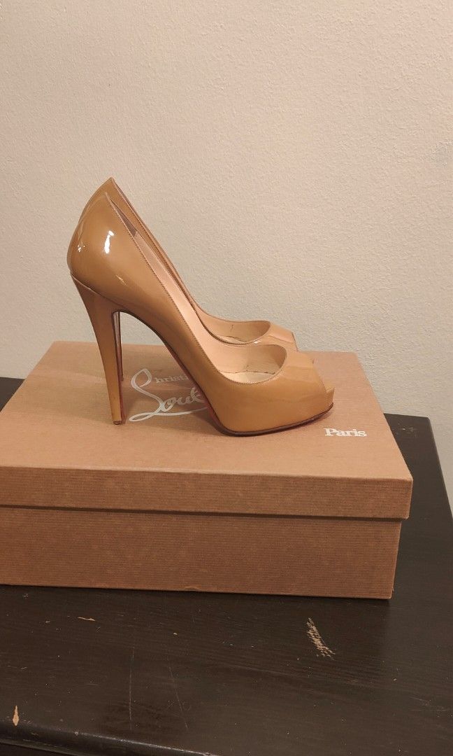 Christian louboutin lady hotsell peep 150 patent calf