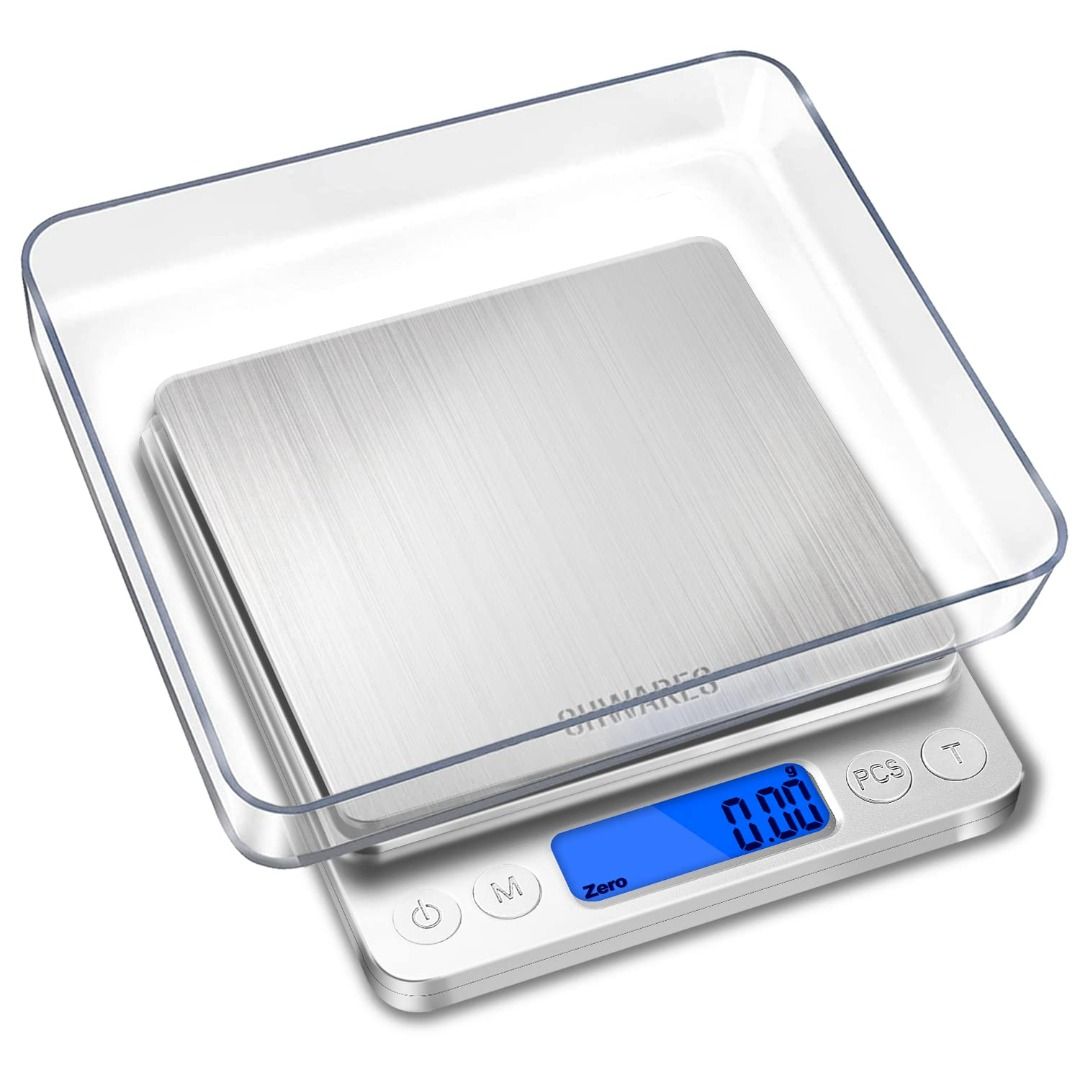 CHWARES Digital Kitchen Scales USB Charging 3Kg 0.1g Mini Food Scales Electric Cooking Scales Waterproof Digital Scale USB Rechargeable LCD