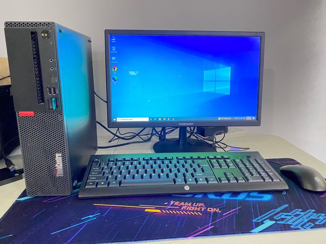 Desktop Set i3 8th gen (Category: Desktops) located in Quezon City. Submitted by ayagilcerezo (Listing ID 1221087860, Image 1). Description: Desktop Set - Php10,500 ♨️♨️♨️ Lenovo Thinkcentre SFF i3 8th gen 3.60Ghz Specs: intel i3-8100 3.60ghz 8gb ram 240gb Ssd Nvidia GeForce GT 730 Viewpoint 20inch Monitor Hp Keyboard & Mouse Good for Work from home set-up Good for Online Class Low-mid Gaming.