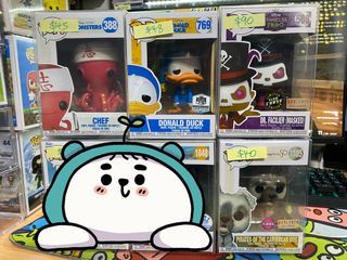Disney Pixar Funko Pops - Chef Monsters Inc, Donald Duck in Pajamas, Dr Facilier Masked Glow Chase, Skeleton Stitch, Stitch with Record Player, Pirates of the Caribbean Dog Flocked