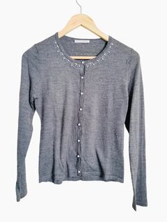 ELLE Grey Embellished Cardigan