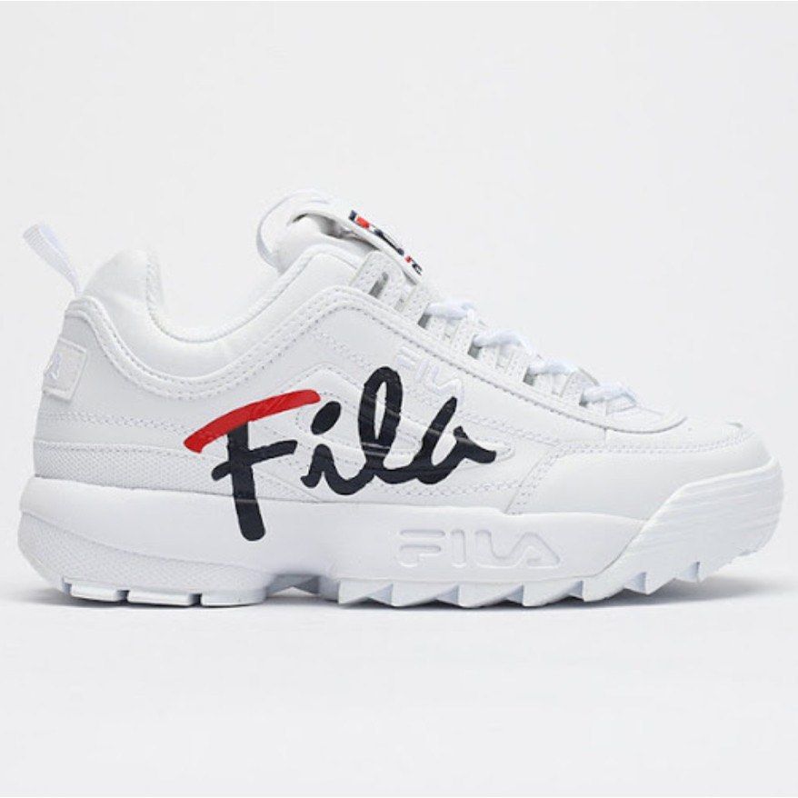 [FILA] Disruptor II Script Sneaker Shoe, Women's Fashion, Footwear ...