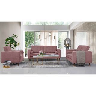 FIONA SOFA 2 SEAT (PINK VELVET) HIGH-QUALITY PRODUCT!