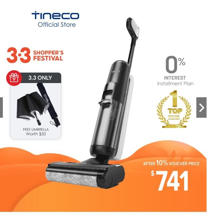 Flagship Series Tineco FLOOR ONE S5 Cordless Smart Wet Dry Vacuum Mop