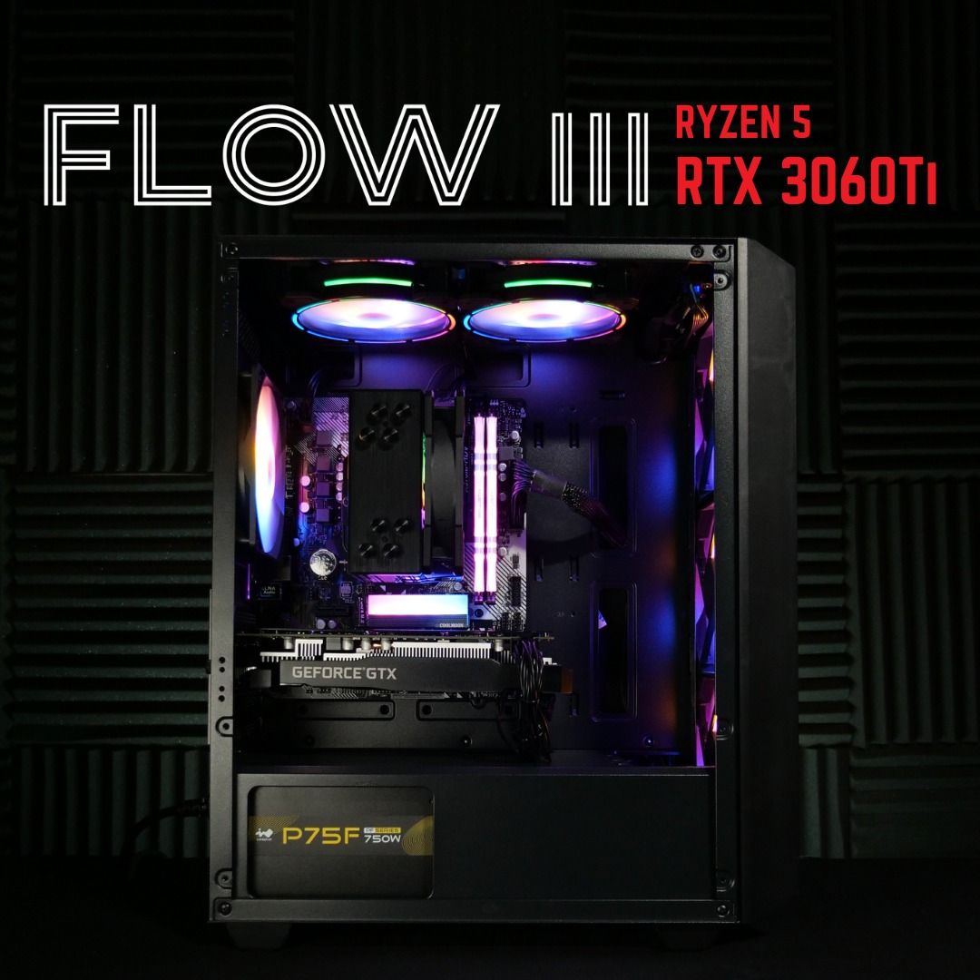 [FLOW3] RTX 3060Ti RYZEN 5 5600 Gaming PC Geforce RTX Graphics Card ...
