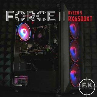 [FORCE2] RX 6500XT RYZEN 5  Gaming PC Radeon Graphics Card Desktop Computer MATX TG X370 Gaming PC 
