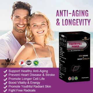 (Free Delivery) Ali King Youth Full Power | Antioxidants | Energy Booster 60 Veg Capsules