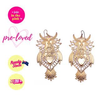 [FREE SHIPPING] PRE-LOVED Gold Metal Owls Earrings
