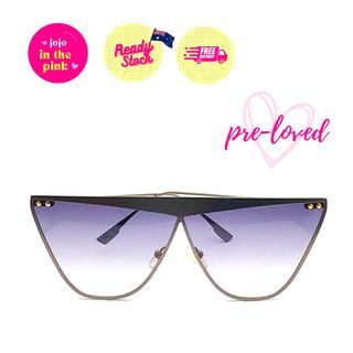 [FREE SHIPPING] PRE-LOVED Matte Brown Metal Square Cat-Eye Sunglasses