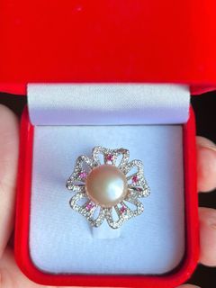 Freshwater Pink Pearl Flower Ring