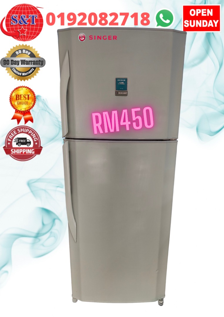 FRIDGE DOUBLE DOOR SINGER GREY, TV & Home Appliances, Kitchen