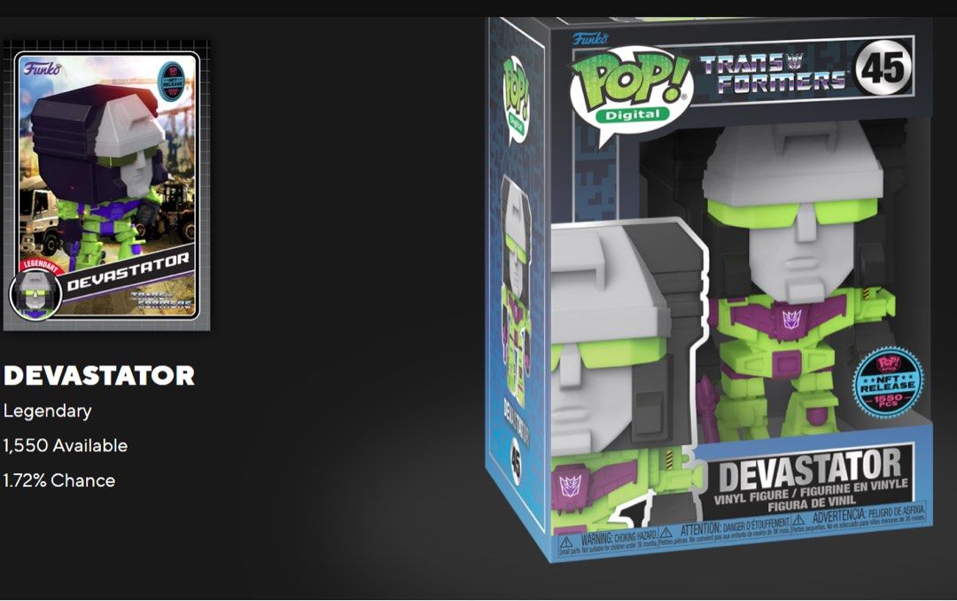 Funko Pop! Digital Transformers 45 Devastator, Hobbies & Toys, Toys