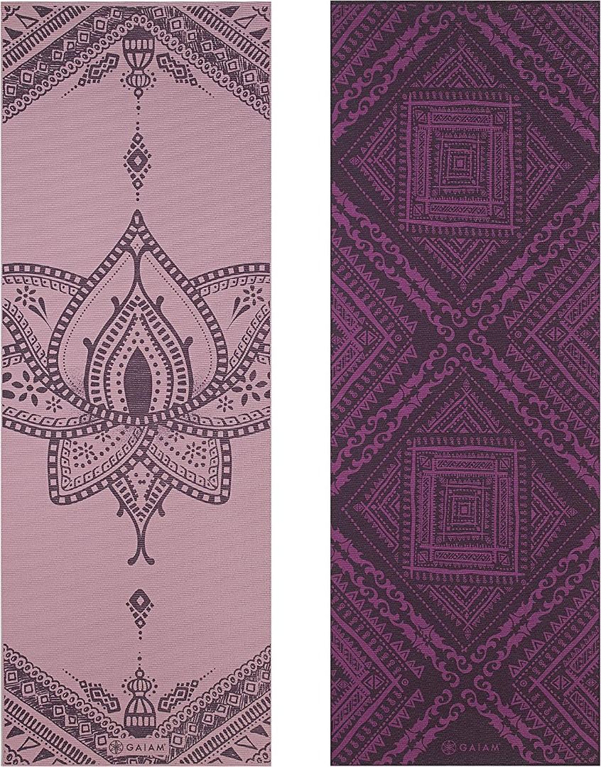 Gaiam Yoga Mat - Premium 6mm Print Extra Thick Non Slip Exercise & Fitness  Mat for All
