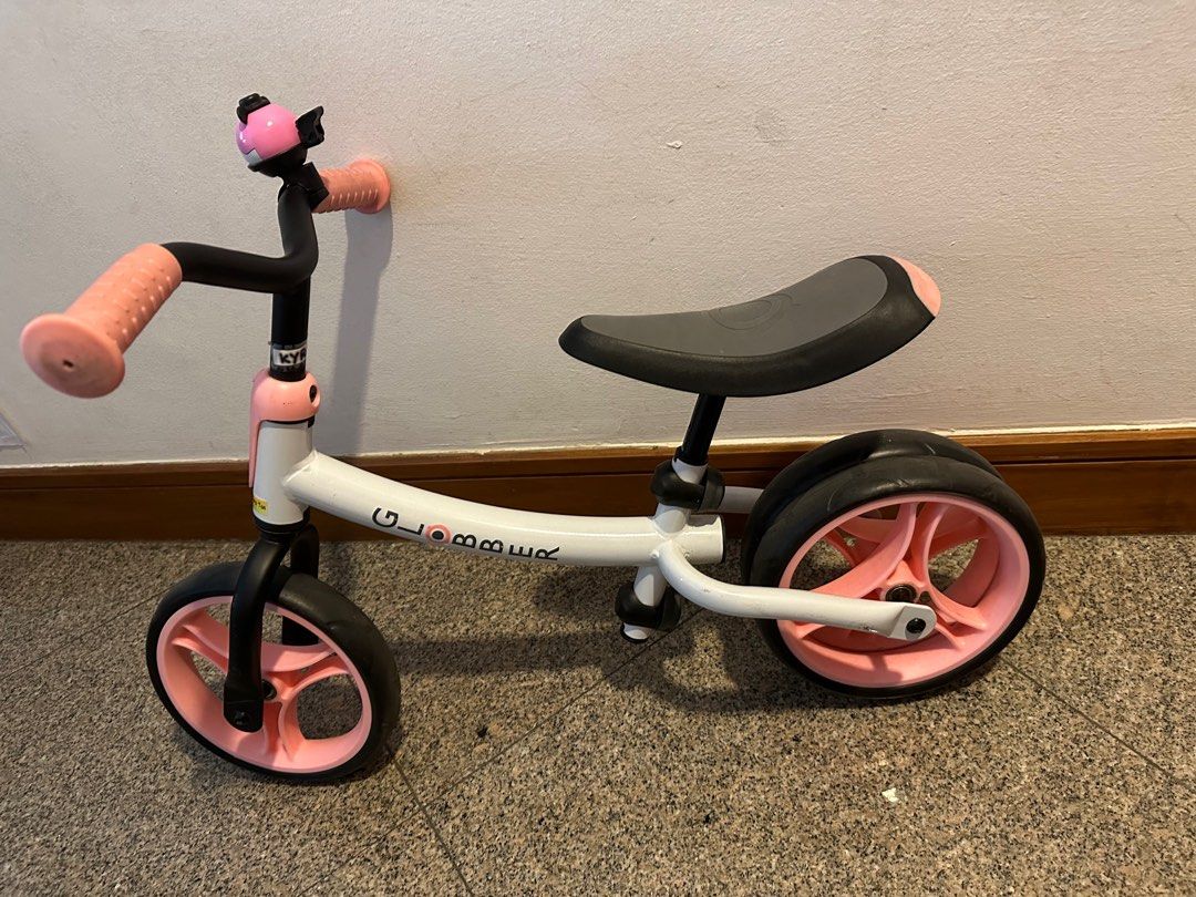 Globber Go Duo Balance bike pastel pink, Babies & Kids, Infant Playtime