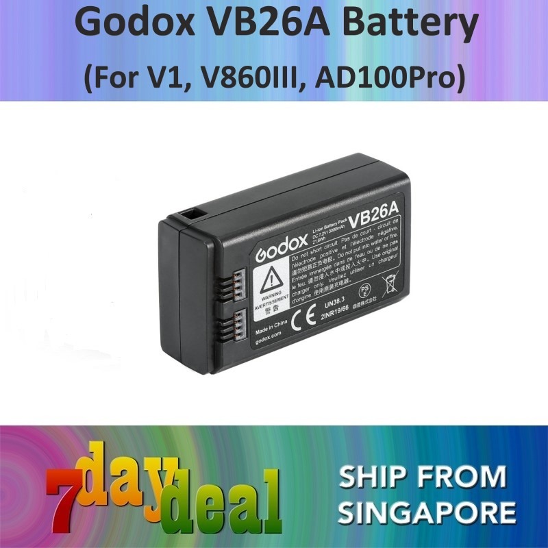 Godox VB26A LiIon Battery for V1, V860III and AD100Pro Flash, Photography, Photography