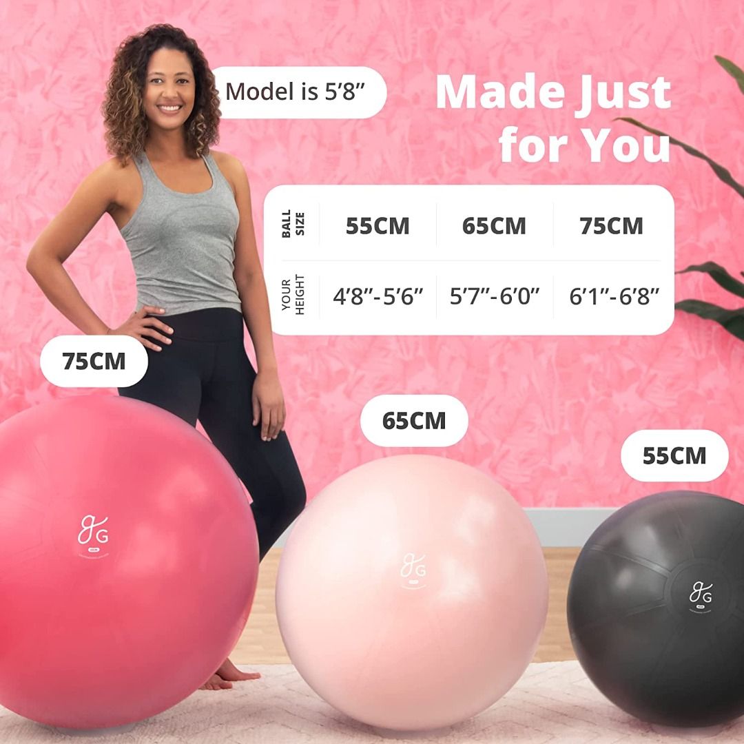 ProBody Pilates Ball Exercise Ball Yoga Ball, Multiple Sizes Stability Ball  Chair, Large Gym Grade Birthing Ball for Pregnancy, Fitness, Balance