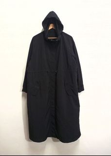 GU women oversized nylon long jacket parka - light unlined