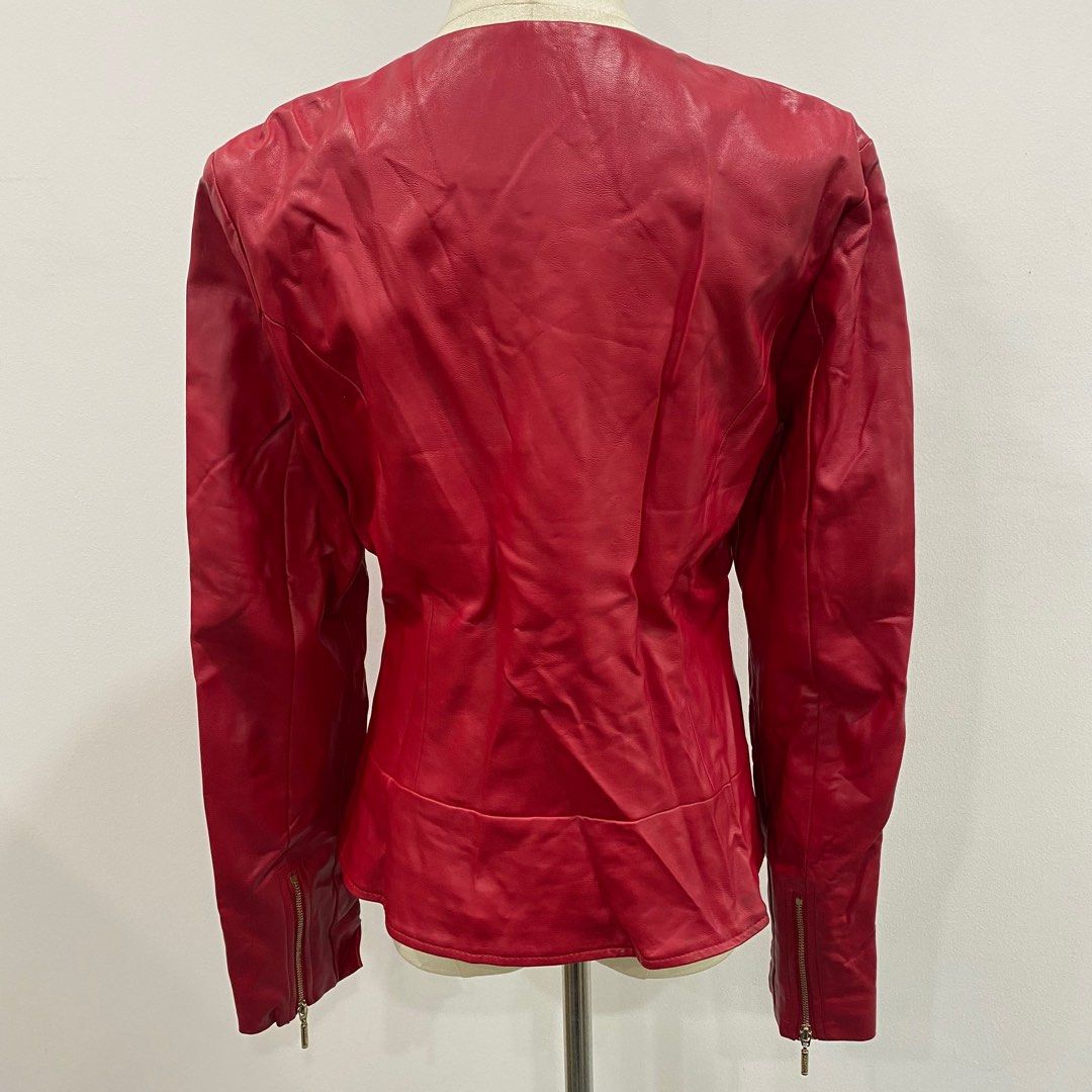 Guess leather shop jacket red