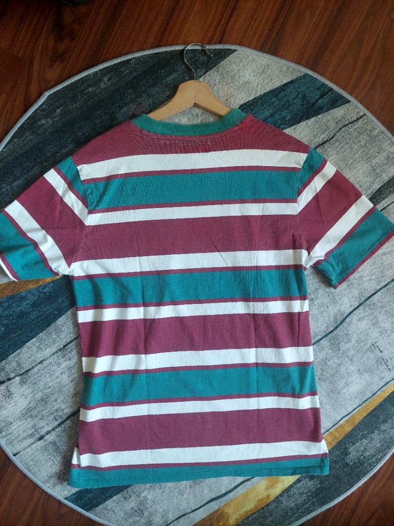 Guess st james striped tee purple store