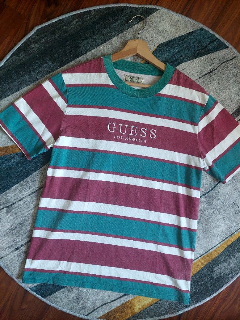 Guess st james striped T Shirt Men s Fashion Tops Sets Tshirts Polo Shirts on Carousell