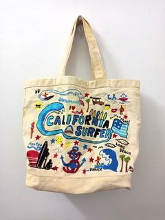 Heavy canvas embroidered tote bag