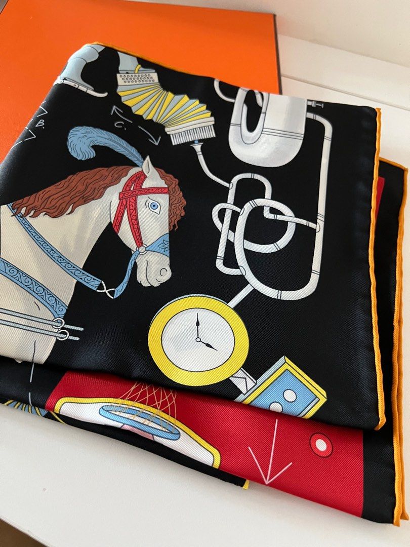 Hermes Tea For Two Scarf 90 x90cm, 女裝, 手錶及配件, 絲巾 Carousell