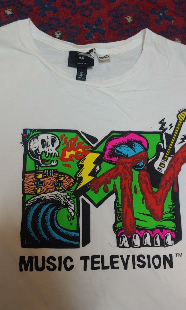 H M MTV T Shirt Men s Fashion Tops Sets Tshirts Polo Shirts on Carousell