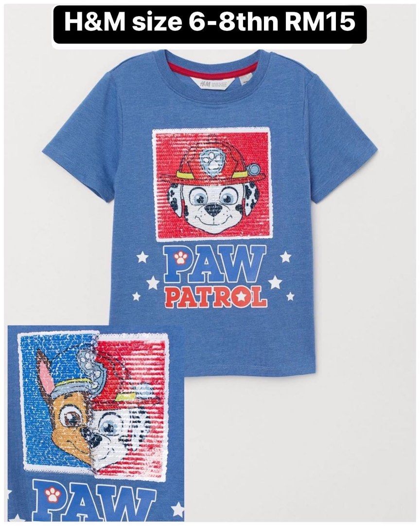 H M paw patrol blouse T shirt sequin two sided Babies Kids