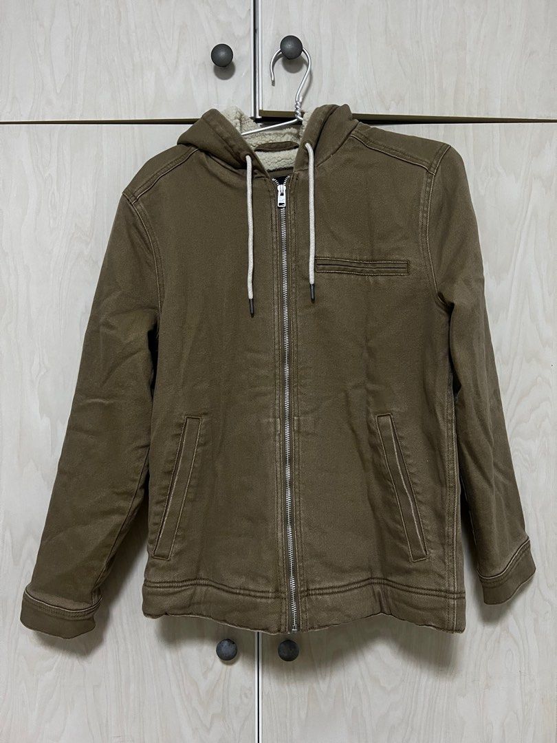 product image | Hooded denim jacket, Denim jacket, Sherpa lined denim jacket
