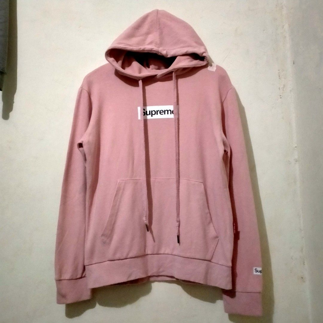 Hoodie Supreme Pink Second Original Fesyen Pria Pakaian Atasan