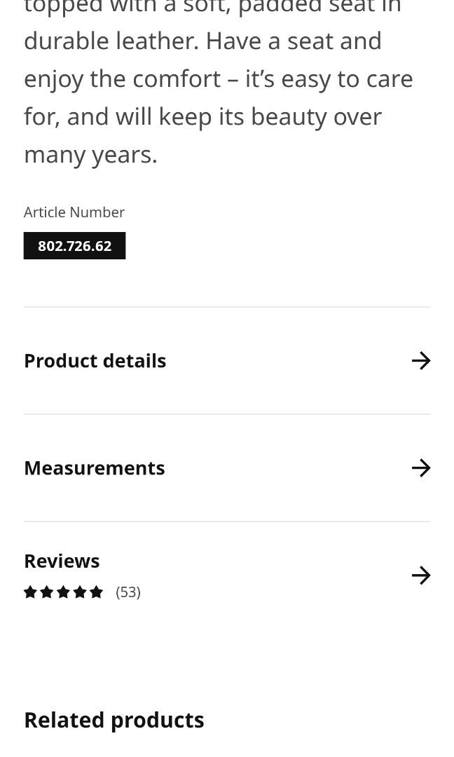 IKEA Bernhard Bar Stool in Leather, Furniture & Home Living, Furniture