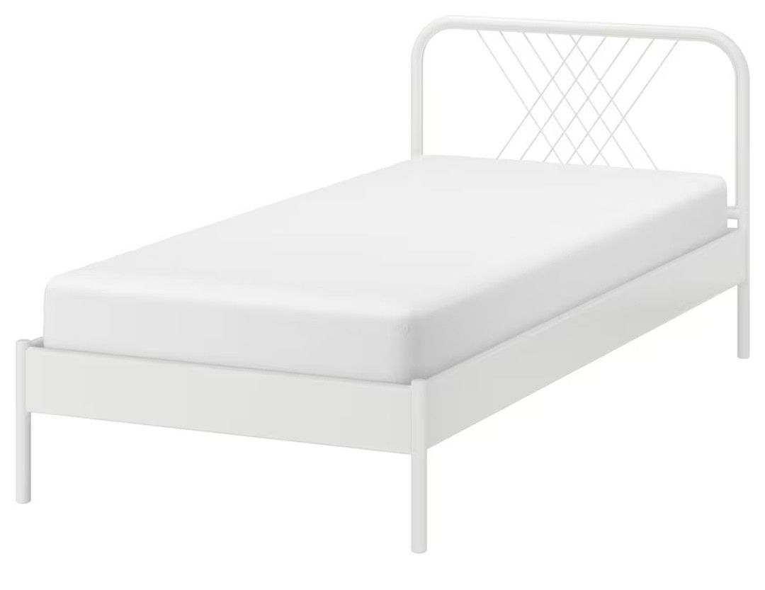 IKEA metal bed frame with mattress, Furniture & Home Living, Furniture