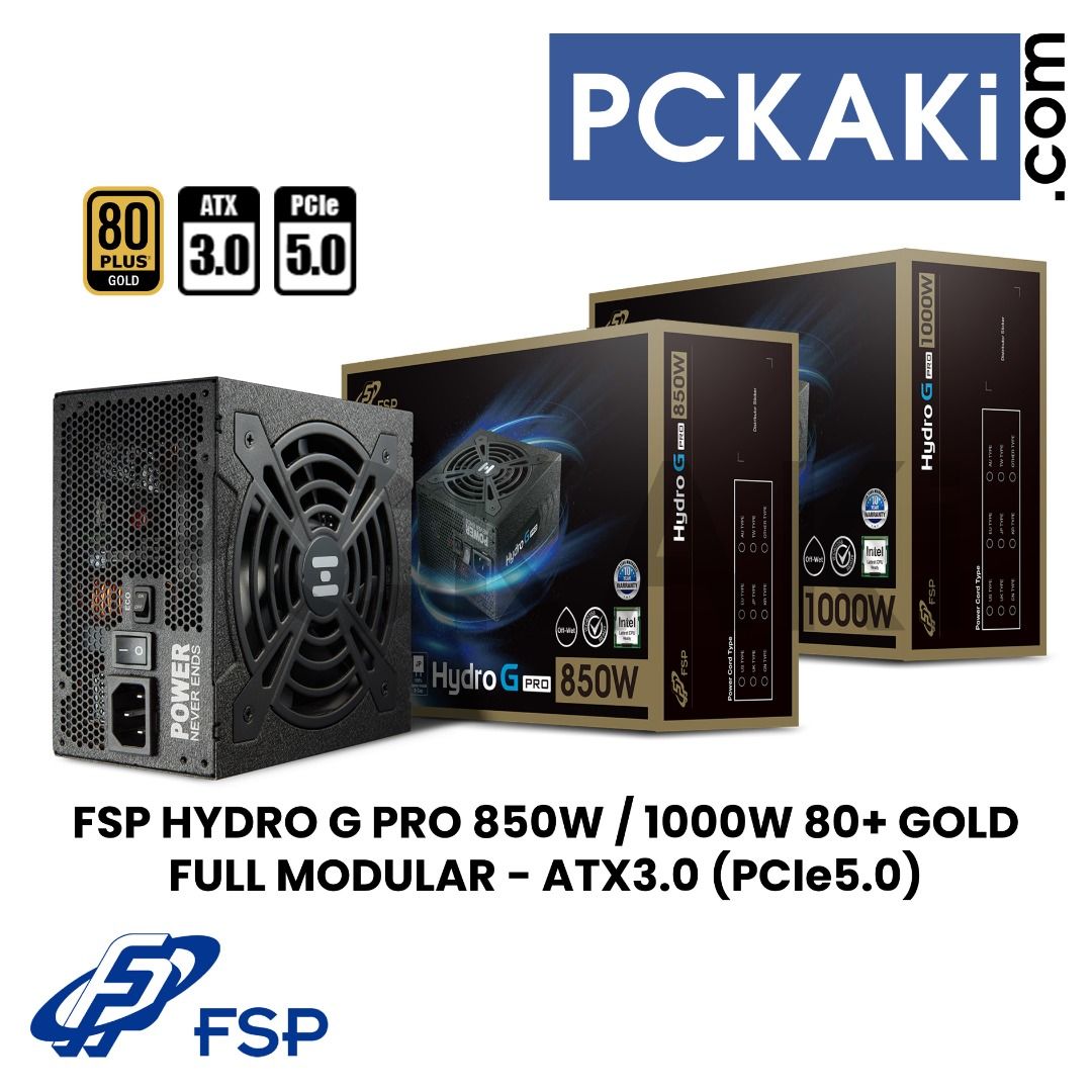 [IN STOCK] FSP HYDRO G PRO 850W / 1000W ATX3.0 PCIe5.0 READY GOLD 80+ FULLY  MODULAR PSU / GEN 5 12VHPWR POWER SUPPLY UNITS