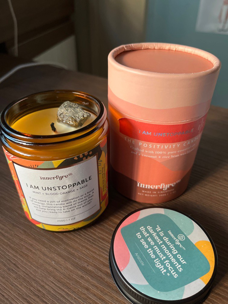 Innerfyre Candle positivity unstoppable mint blood orange sage