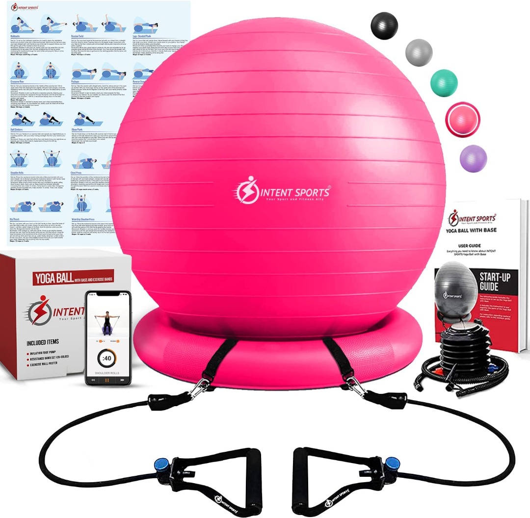 Stability ball base discount with resistance bands
