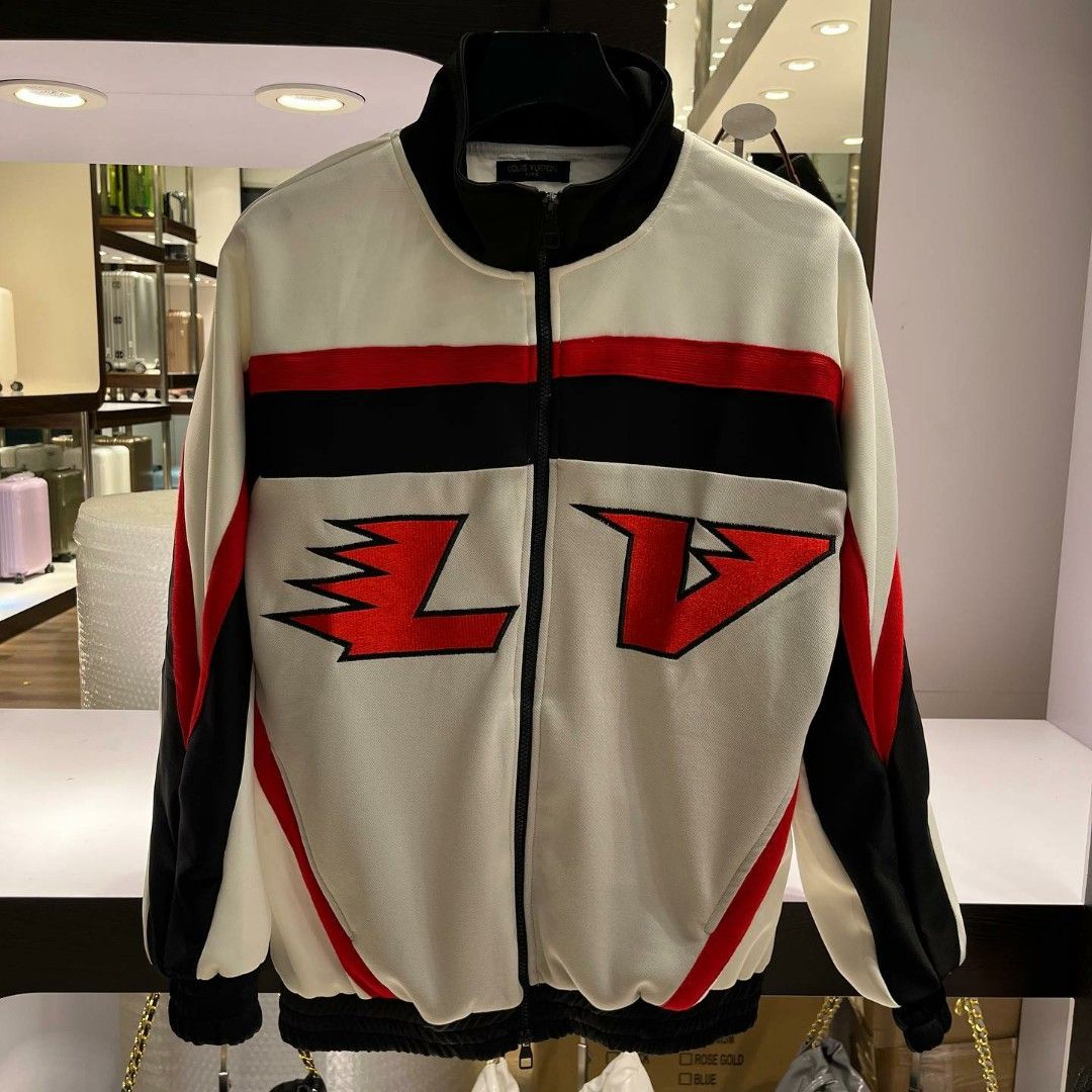 Louis Vuitton Embellished LV Graphic Hockey Tracktop White. Size 4L