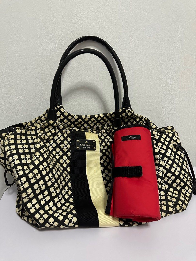Kate spade black and white diaper bag sale