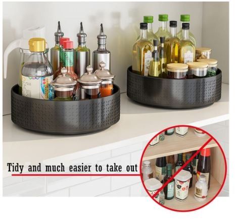 Kitchen 360 Rotating Tray Rack Lazy Susan Turntable For Kitchen Storage ...