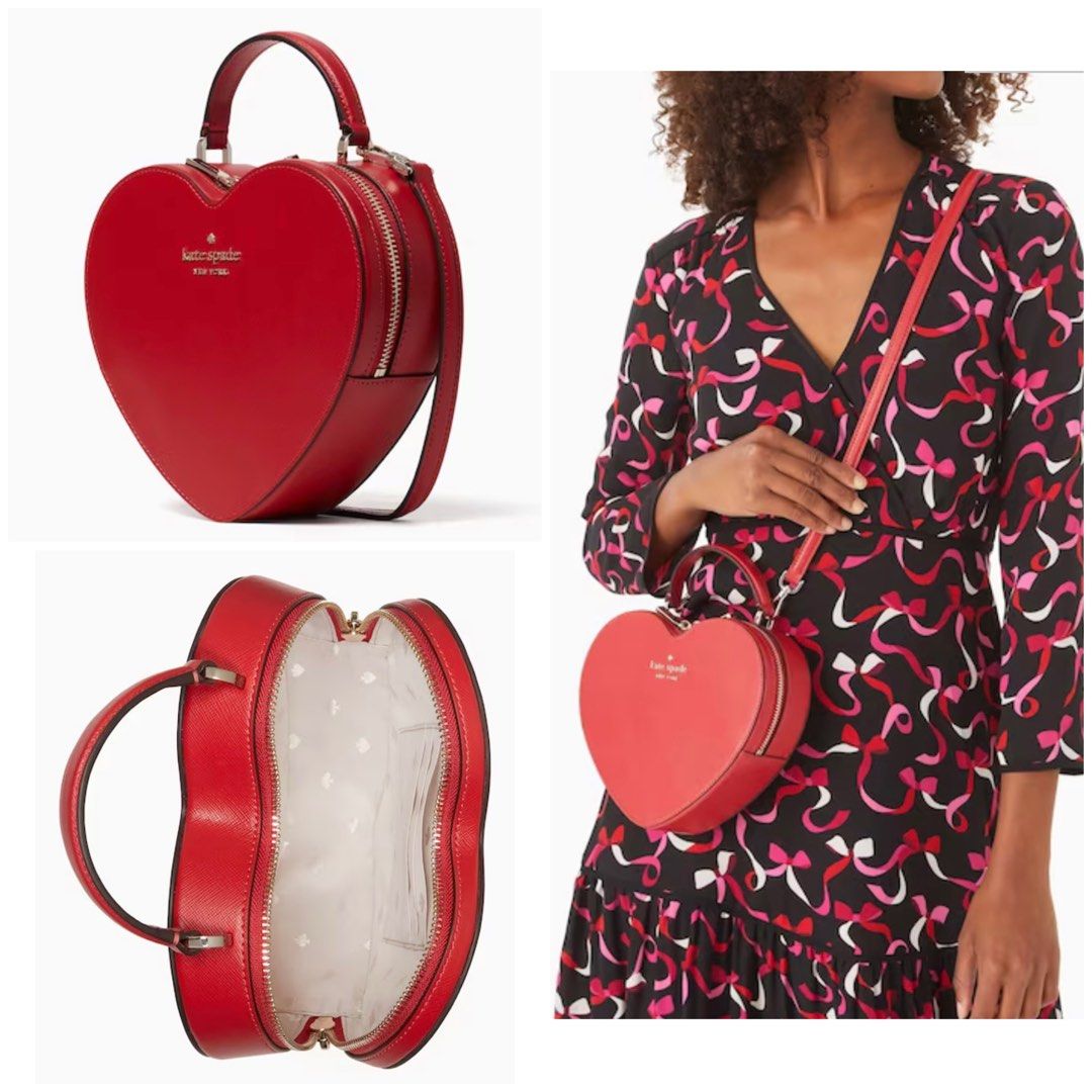 Kate Spade Love Shack Mini Heart Crossbody Purse Candied Cherry C6063 New |  eBay