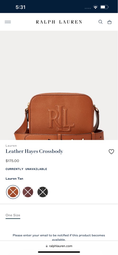 Leather hayes crossbody ralph lauren sales