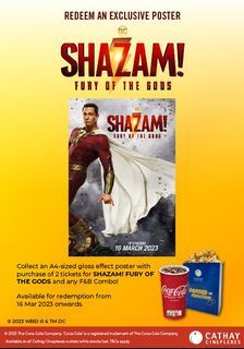 (LF/WTB) DC Shazam A4 Poster Cathay Fury Of The Gods