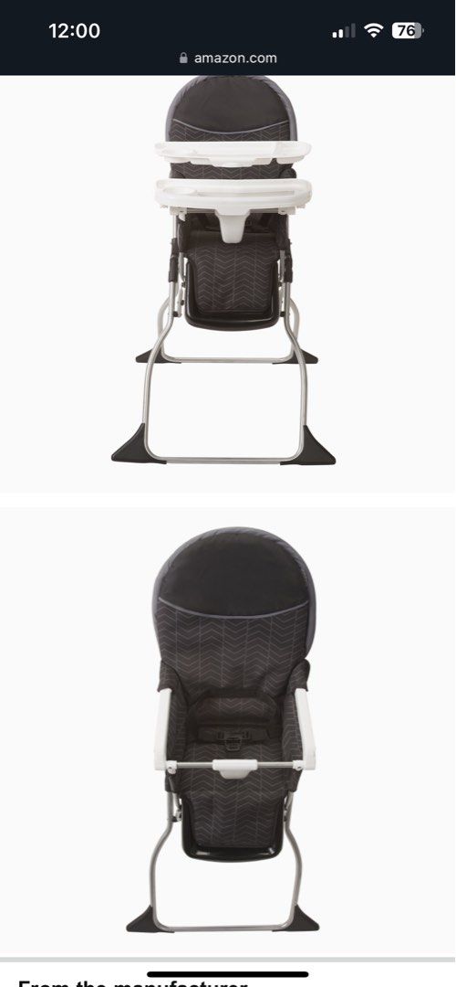  Cosco Simple Fold Deluxe High Chair, Black Arrows : Baby