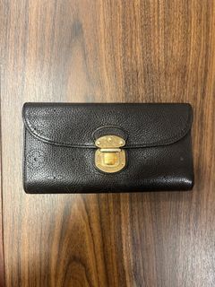 Louis Vuitton Trifold Long Wallet Monogram Mahina Portefeuille Amelia Brown  Leather Women's