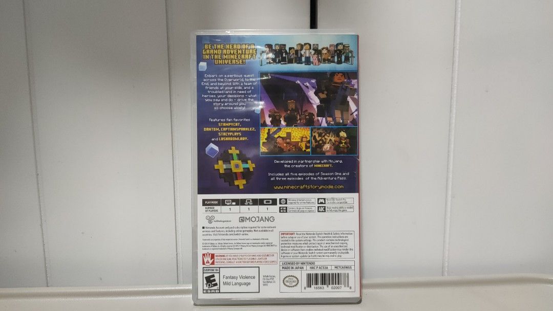 Minecraft Storymode The Complete Adventure (Category: Nintendo) located in Paranaque City. Submitted by inkling19 (Listing ID 1221195130, Image 3). Description: The reason I priced it high because the game is unavailable in the digital stores so the only way to get it is to buy the physical copies. Price can be possibly negotiable.
