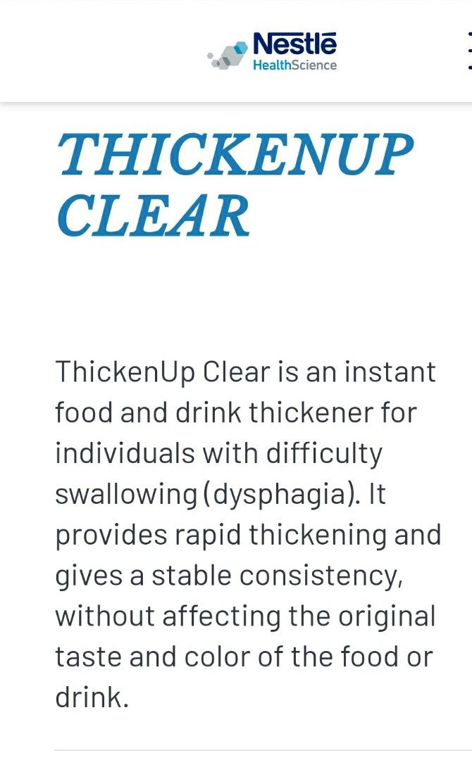 Nestle Thicken Up Clear for Individual with Difficulty Swallowing